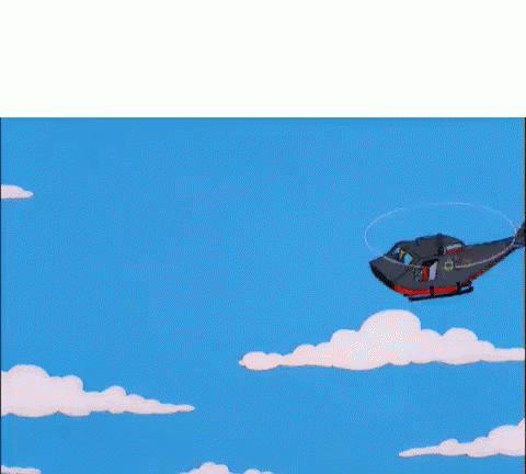 Cartoon Helicopter Flying 'Man Down