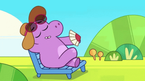 Cartoon Hippo with Sunglasses and Hat