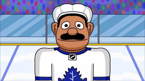 Cartoon Hockey Player With Mustache