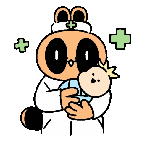Cartoon Holding Baby