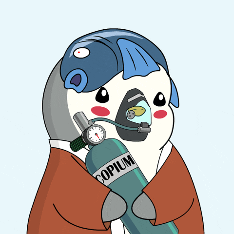 Cartoon Holding Bottle Saying Copium