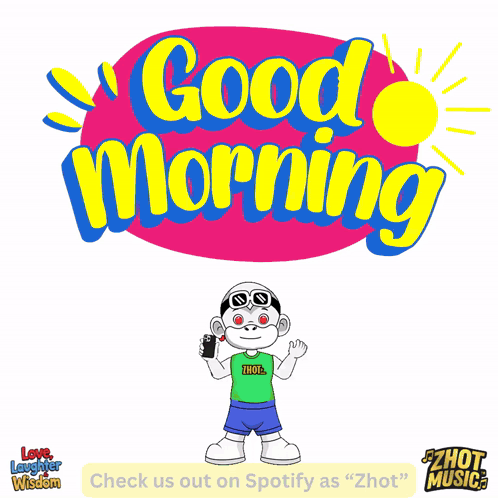 Cartoon Holding Gun Saying Good Morning