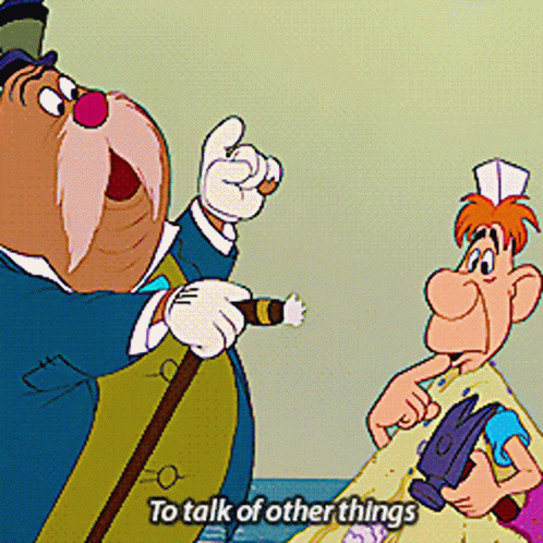 Cartoon Holding Hammer To Talk of Other Things