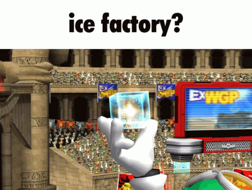 Cartoon Holding Ice Cube Ice Factory GIF