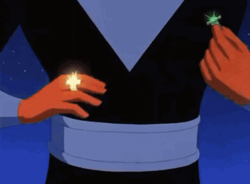 Cartoon Holding Sparkler and Screaming