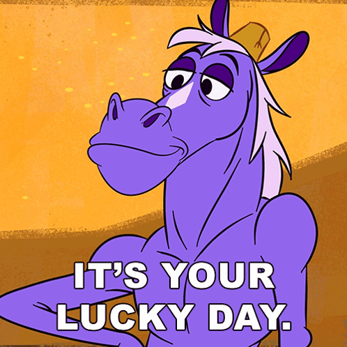 Cartoon Horse Saying Lucky Day
