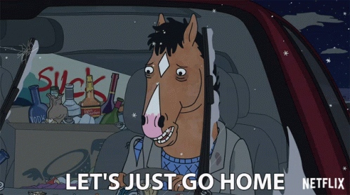 Cartoon Horse Says Lets Go Home