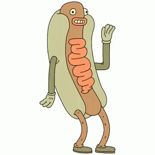 Cartoon Hot Dog With Arms and Legs