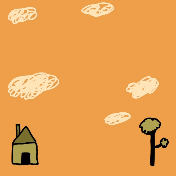 Cartoon House Exploding Inside GIF