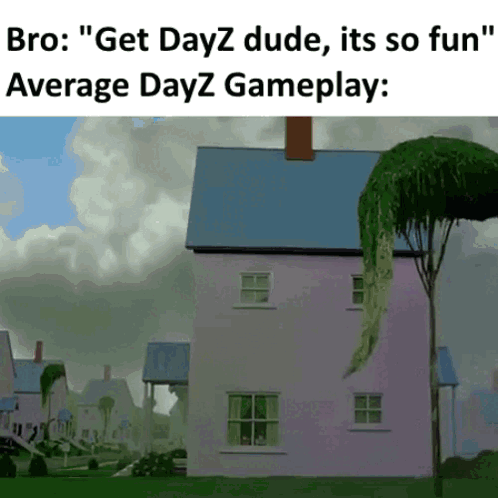 Cartoon House with Tree Bro Get Dayz Dude