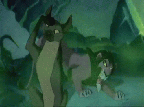 Cartoon Hyena Smiling Person Holding Its Head
