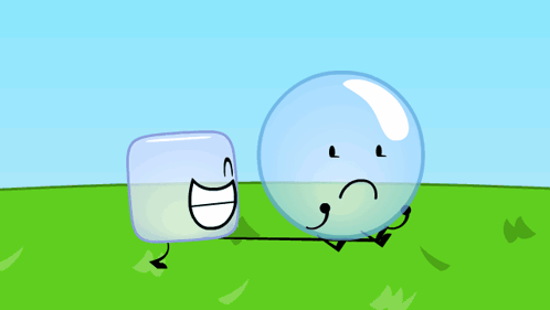 Cartoon Ice Cube and Sad Face Bubble