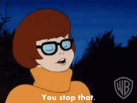 Cartoon in Glasses and Yellow Turtleneck Saying You Stop That