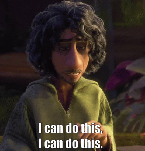 Cartoon In Green Shirt Says I Can Do This GIF