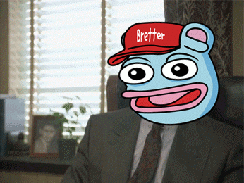 Cartoon in Red Hat Saying Bretter