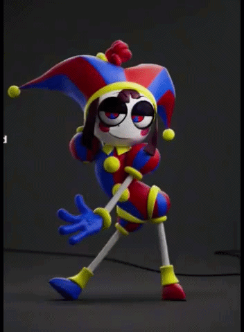 Cartoon Jester Standing On One Leg GIF