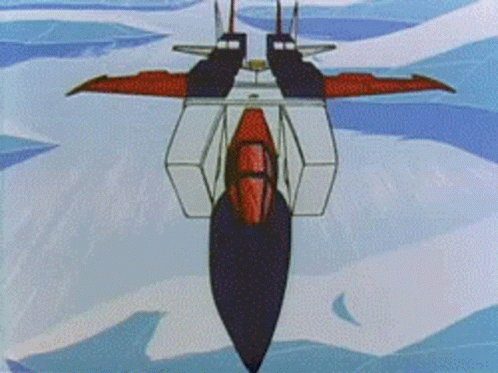 Cartoon Jet Flying Over Snowy Landscape
