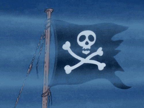 Cartoon Jolly Roger In Fog GIF