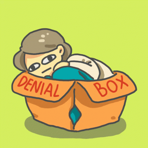 Cartoon Kid Inside Denial Box GIF