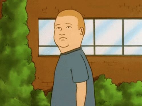 Cartoon King of the Hill Character Sad