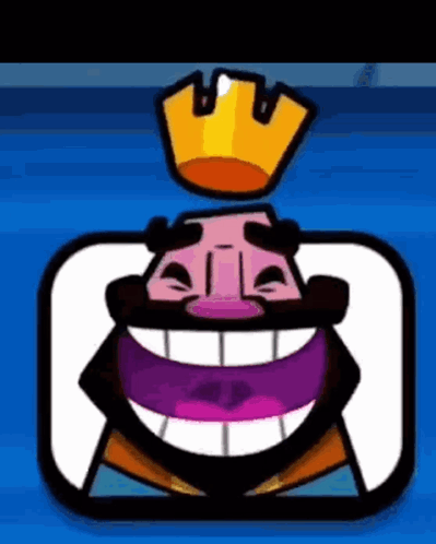 Cartoon King Smiling with Crown