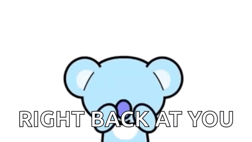 Cartoon Koala Bear With Hearts Saying Right Back At You