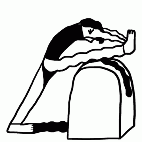 Cartoon Lady Leg Stretch Moving Sketch GIF