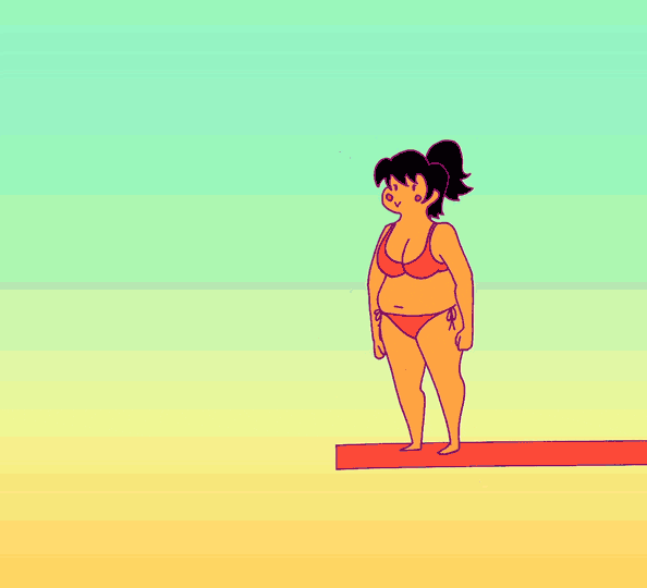 Cartoon Lady Triple Lindy Dive GIF