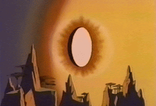 Cartoon Landscape Mountains Large Oval