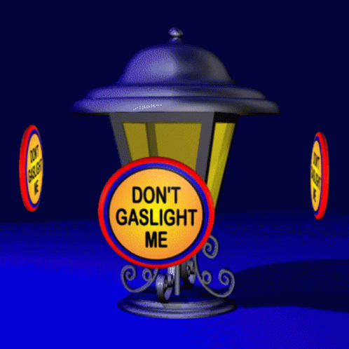 Cartoon Lantern With Candle Saying Don't Gaslight Me