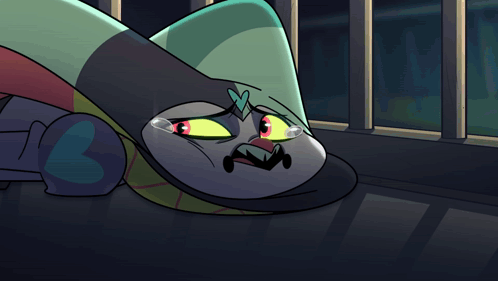 Cartoon Laying Down Saying Y-Y-Yes
