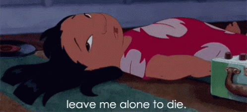 Cartoon Laying on Floor Leave Me Alone To Die