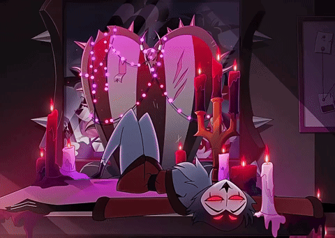 Cartoon Laying on Floor With Candles