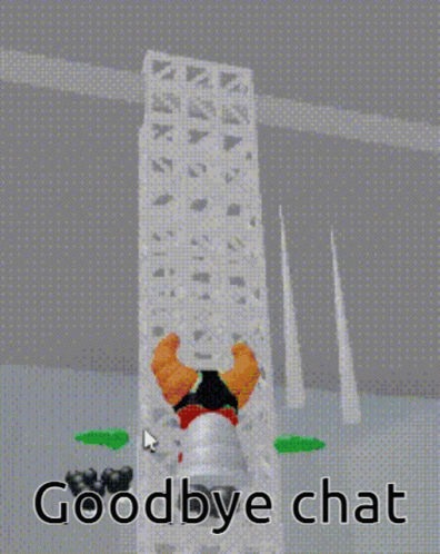 Cartoon Laying on Ground Saying Goodbye Chat