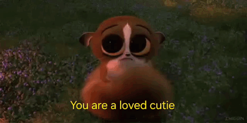 Cartoon Lemur Saying You Are a Loved Cutie