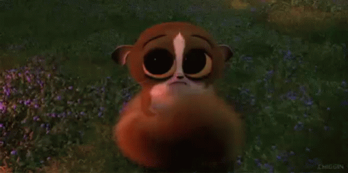 Cartoon Lemur Standing in Flower Field