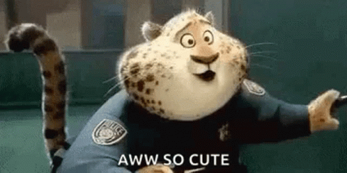 Cartoon Leopard in Police Uniform Holding Baton