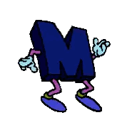 Cartoon Letter M With Hands and Feet