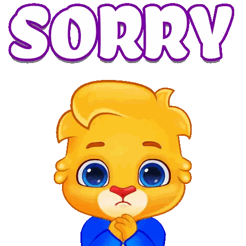 Cartoon Lion Saying Sorry