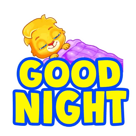 Cartoon Lion Sleeping Under Purple Blanket