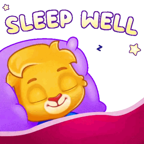 Cartoon Lion Sleeping With Sleep Well