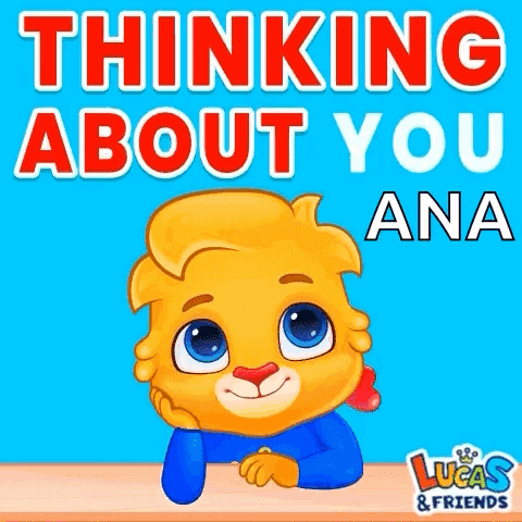 Cartoon Lion Thinking About You Ana