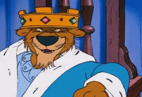 Cartoon Lion Wearing Crown and Coat