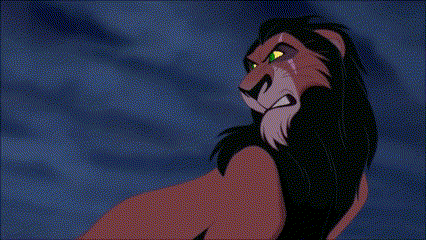 Cartoon Lion With Green Eyes and Scar