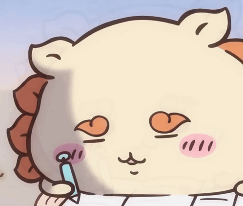 Cartoon Lion With Pencil In Mouth GIF