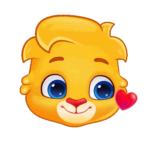 Cartoon Lion With Red Heart