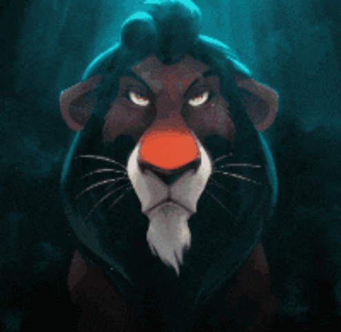 Cartoon Lion With Red Nose And Beard GIF