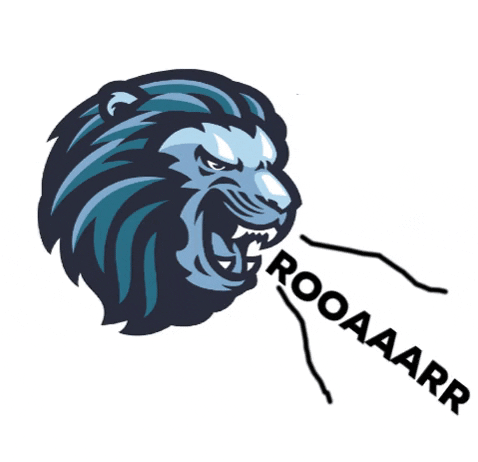 Cartoon Lions Head Roaring GIF