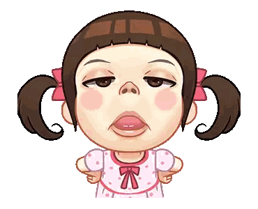 Cartoon Little Girl With Pigtails and Bow