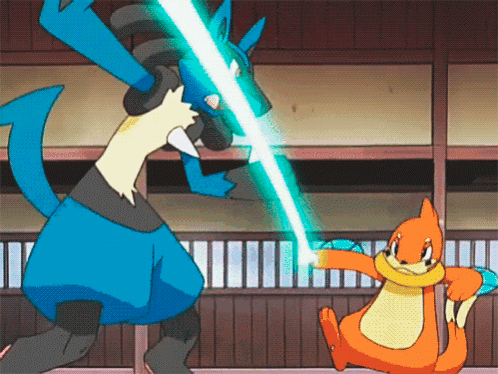 Cartoon Lizard and Fox Fighting